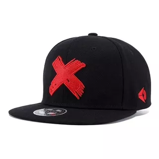 Gorra Plana Beisbol Hip Hop Unisex Algodon Bordado 3d Rojo