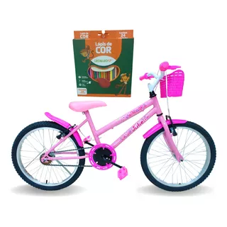 Bicicleta Infantil Feminina Com Rodinha Aro 20 + Lápis Cor