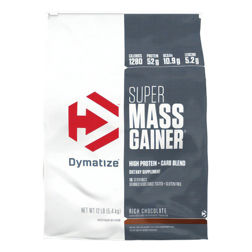 Super Mass Gainer 12 Lb Dymatize, Ganador De Masa C/vitamina Sabor Rich Chocolate