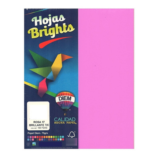 100 Hojas De Papel De Color Tamaño Carta Manualidades Color Rosa brillante