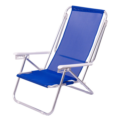 Silla Reposera Plegable Playera Aluminio Pileta Color Azul