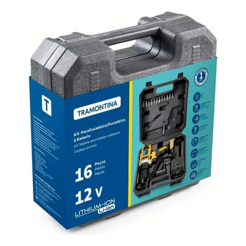 Parafusadeira C/ Maleta Tramontina 42383/216 12v 16 Peças
