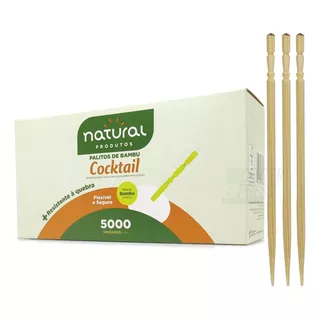 Palito De Bambu Cocktail P/ Petiscos E Bebidas - Kit 8 Cxs