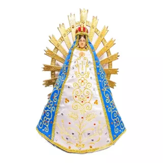Imagen Religiosa - Virgen De Lujan Con Vestido 38 Cm