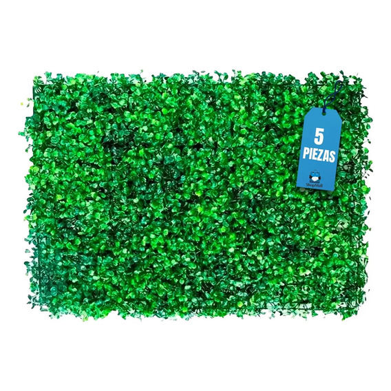 Muro Verde Follaje Artificial Sintético 5 Pzs Por Paquete Shopmall