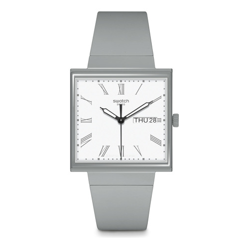 Reloj Swatch What If... Gray? Bioceramic So34m700 Suizo Color de la malla Gris Color del fondo Blanco
