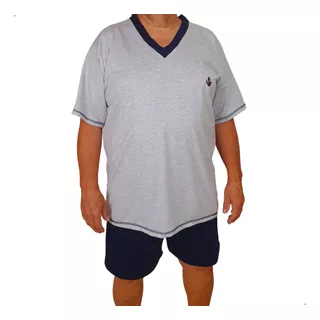 Pijama Masculino Manga Curta E Shorts Plus Size Curto 100.53