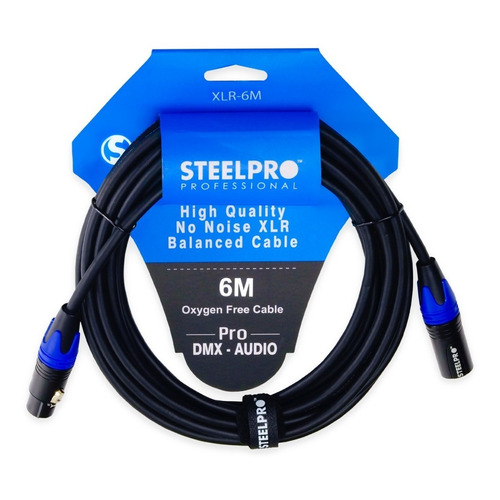 Cable Xlr 6m Balanceado Profesional Macho - Hembra Steelpro