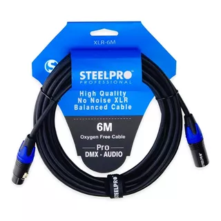 Cable Xlr 6m Balanceado Profesional Macho - Hembra Steelpro