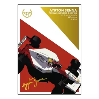 Ayrton Senna Cuadro Enmarcado 45 X 30cm
