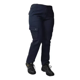 Pantalon Cargo Azul Reforzado Elastizado Mujer - Jeans710