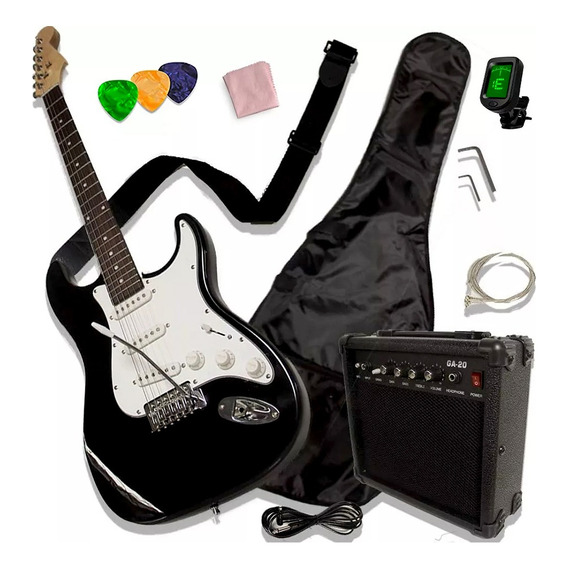 Kit De Guitarra Eléctrica Con 20w Amplificador Y Accesorios