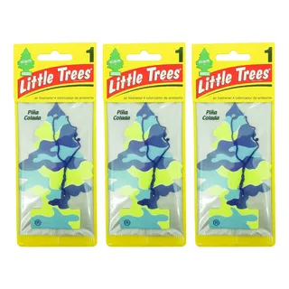 3x Cheirinho Carro Little Trees Pina Colada - Abacaxi E Coco