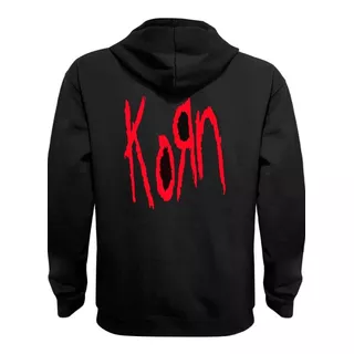 Poleron Rock Korn Logo Frente Y Espalda 