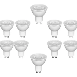 10x Lampada Led Dicroica Gu10 Mr16 4,8w Bivolt 3000k Bivolt