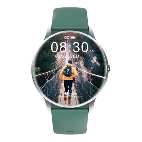 Smartwatch Imilab KW66 1.28" caja 45.3mm de  aleación de zinc  silver, malla  green de  silicona