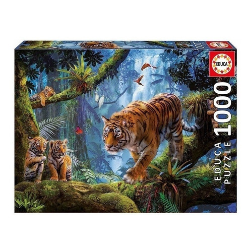 Rompecabeza Puzzle Educa X 1000 Piezas Tigres En El Árbol