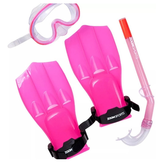 Set Natación Zoom Sports Snorkel Fun Plus Rosado Niña