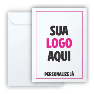 50 Envelope Impresso Saco Branco Personalizado 22x32 A4