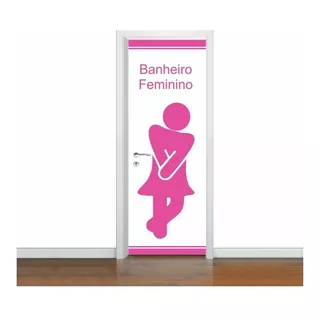 Adesivo Decorativo De Porta Banheiro Feminino Mod1 (cod.bf1)