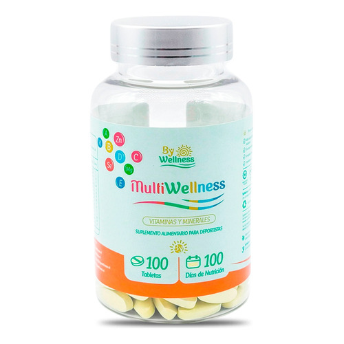 Multiwellnes, Multivitamínico Con Biotina 100 Tabletas Sabor Sin Sabor