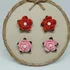 Mini Aretes De Flor Elaboradas En Crochet.
