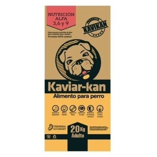 Alimento Kaviar Kan para perro adulto todos los tamaños sabor carne en bolsa de 20kg