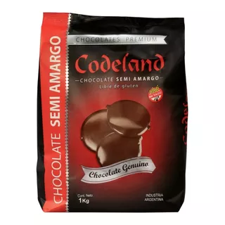 Chocolate Semiamargo Codeland X 1 Kg Sin Tacc Y Apto Veganos