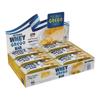 Suplemento Em Barra Nutrata  Barra De Proteina Whey Grego Bar Proteínas Whey Grego Bar Sabor  Mousse De Maracujá Em Caixa De 480g  Pacote X 12 U