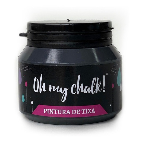 Pintura Oh My Chalk! 210cc Acrilica Para Tela Vidrio Madera Color Dark grey