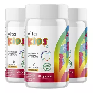 Kit 3x Vita Kids (polivitamínico Infantil) 30 Gomas  Natulha