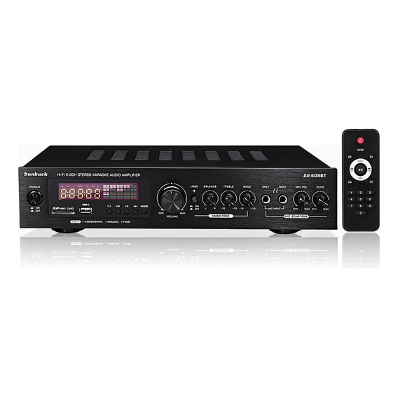 Amplificador De Audio Bluetooth Sunbuck 608 Estereo Casa 5.1