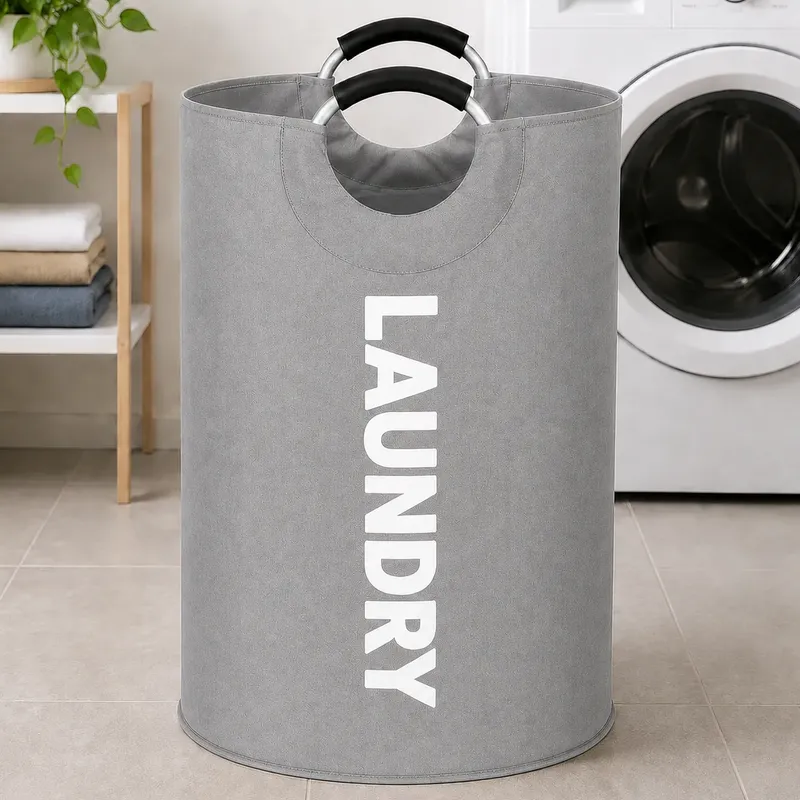 Cesto Roupa Suja 82l Grande Dobrável Impermeável Com Alça
