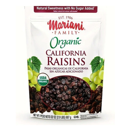 Uvas Pasas Organicas Mariani 907g