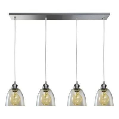 Colgante 4 Luces Vidrio Transparente Vintage 15cm Apto Led Cromo/transparente