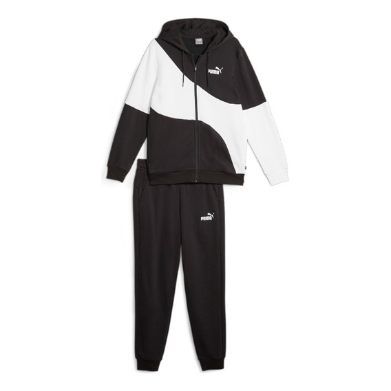 Conjunto Negro Puma Power Cat Sweat Suit Hombre