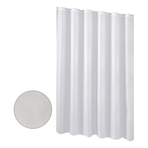 Cortina De Baño De Tela Impermeable Gadnic Con Ganchos Perla Color Blanco