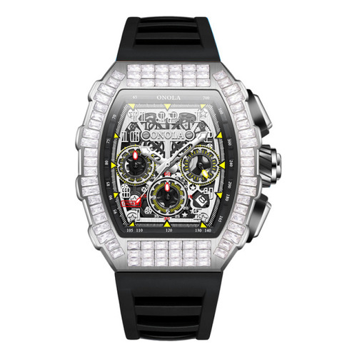 Relojes Mecánicos Automáticos Onola Diamond Color De La Correa Negro