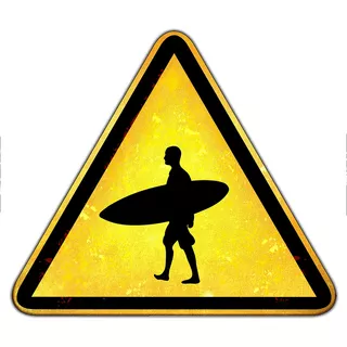 #09 - Cartel 33 X 33 Cm Cuadro Surf Playa Tabla Mar No Chapa