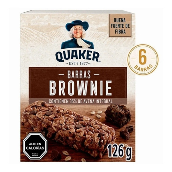 Pack 6 Barras De Cereal Quaker Brownie Chocolate De 21 G