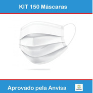 Kit 150 Máscara Cirúrgica Tripla Descartável  Clip Nasal