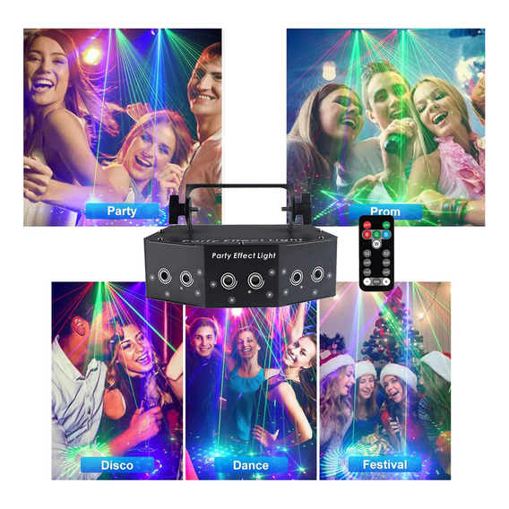 Luz Láser De Discoteca Profesional De 6 Ojos Led Laser Party