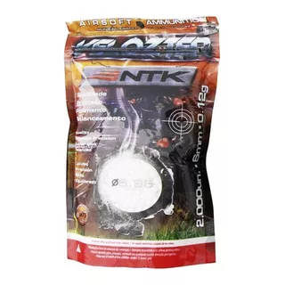 Munição Esferas Bbs Airsoft Ntk Velozter 0,12g 6mm 2000un