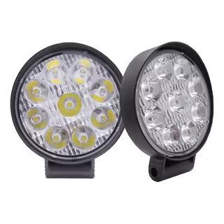 2 Faro Led Redondo Reversero Luz Blanca Y Estrobo 3 PuLG