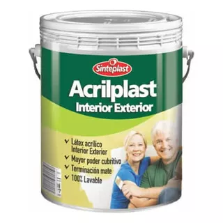 Pintura Látex Interior Exterior Acrilplast 4 Litros Color Gris Cemento