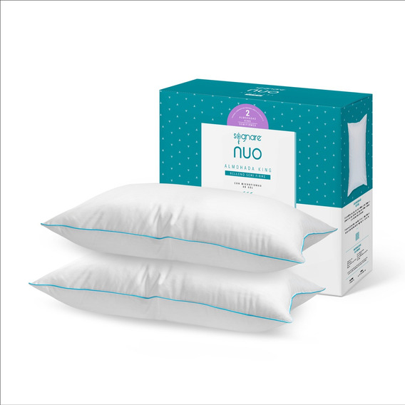 Sognare Nuo Almohada 2 Pack Tamaño King Relleno Semi Firme Color Blanco