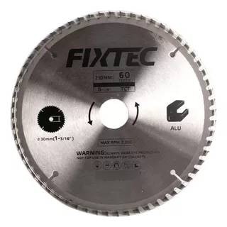 Disco Corte Sierra Circular Madera 60 Tct 7 1/4 Fixtec