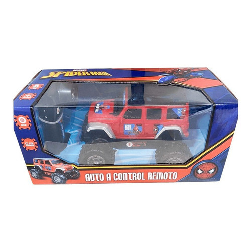 Auto Jeep Radio Control Avengers Spiderman Jeg 52931 Color Azul/Rojo