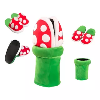 Pantuflas Mario Bros Babuchas Planta Carnivora Con Base