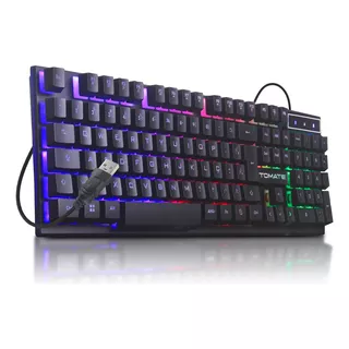 Teclado Usb Gamer Semi Mecânico Led Rgb Computador Videogame